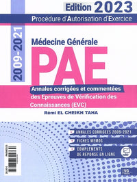 PAE MEDECINE GENERALE ANNALES CORRIGESS 2023