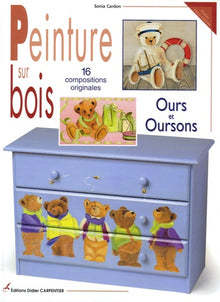 Peinture sur bois: Ours et oursons