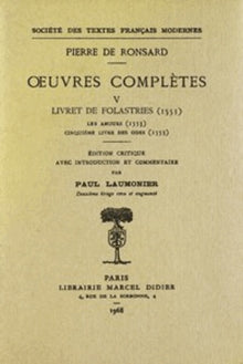 Les Amours, Cinquième livre des Odes (1553)