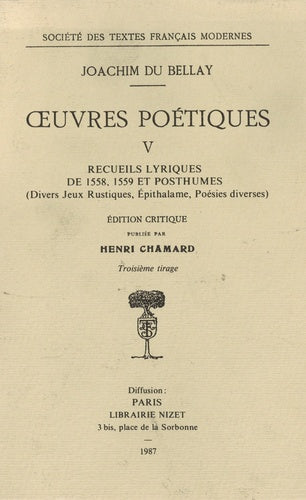 Oeuvres poétiques V