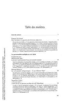 Divisions subjectives et personnalités multiples