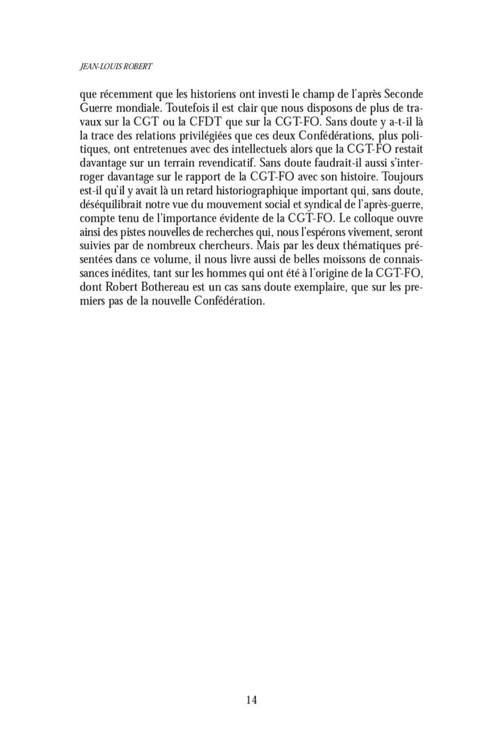 Naissance de Force Ouvrière autour de Robert Bothereau