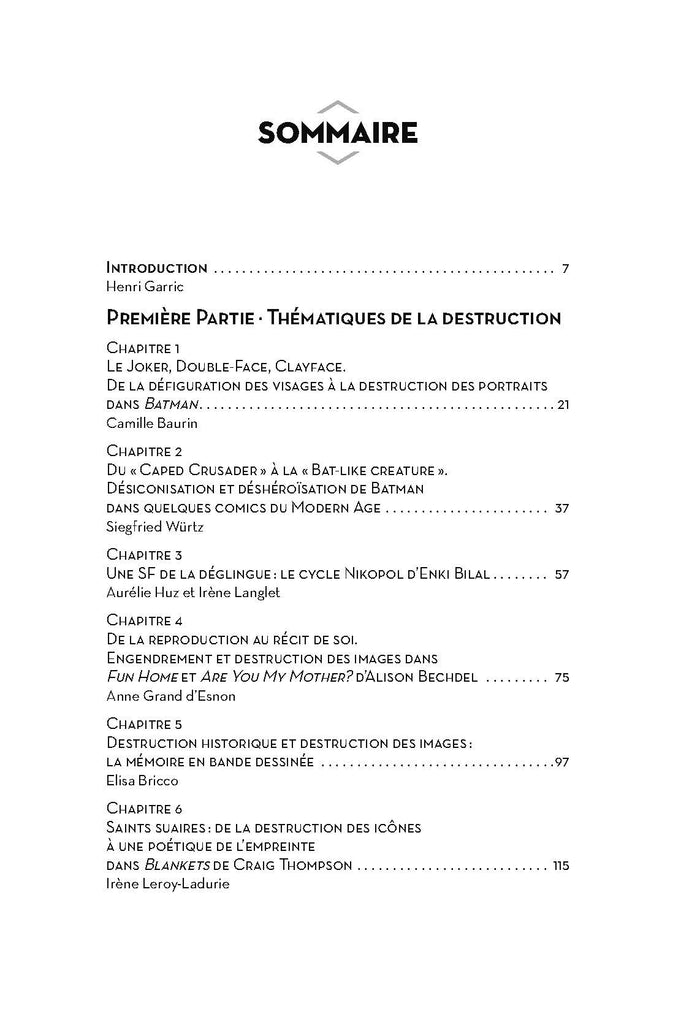 La destruction des images en bande dessinée