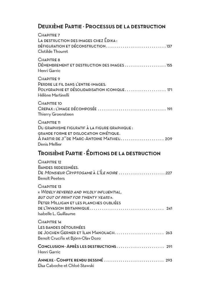 La destruction des images en bande dessinée