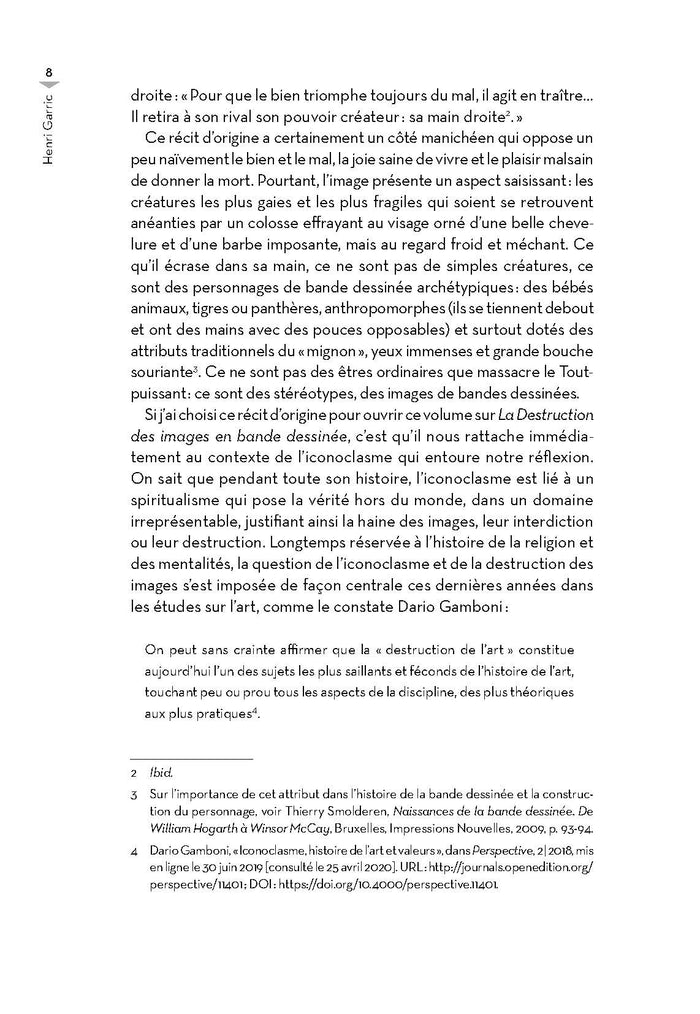 La destruction des images en bande dessinée