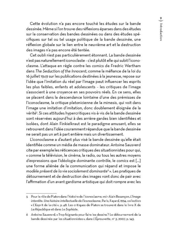 La destruction des images en bande dessinée