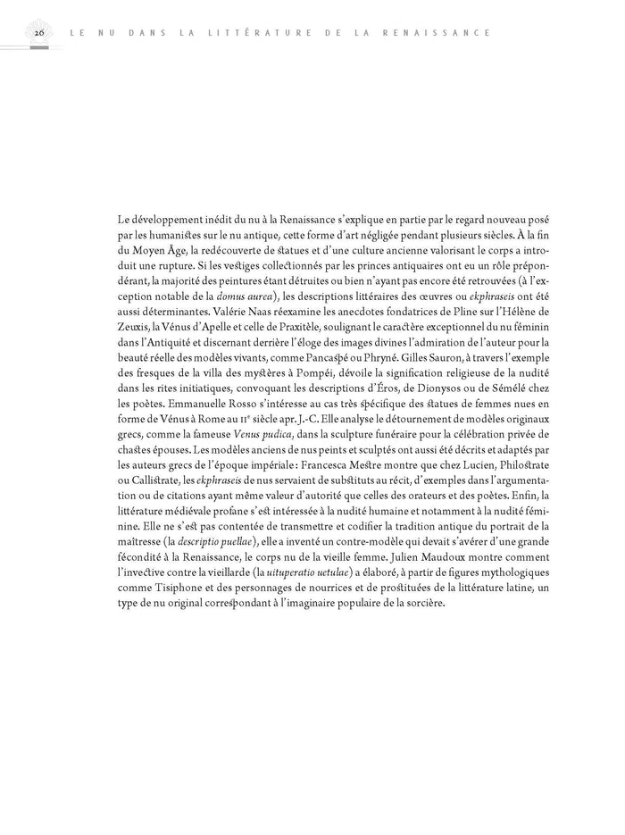 Le nu dans la littérature de la Renaissance