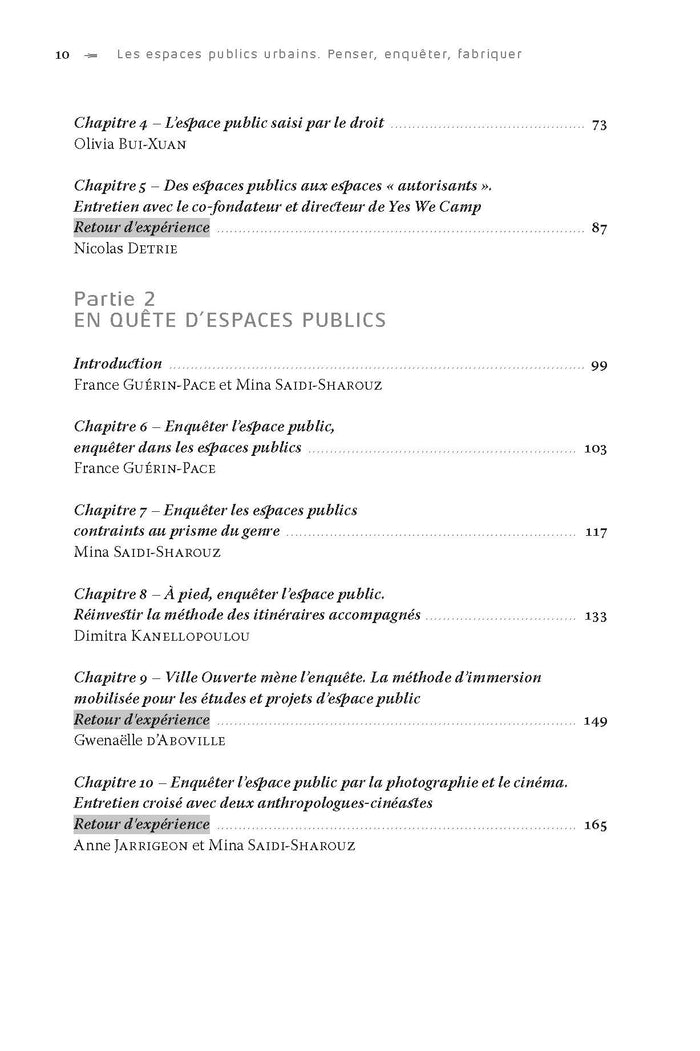 Les espaces publics urbains