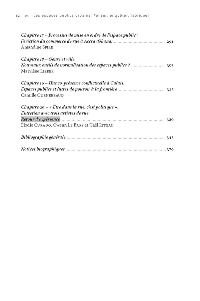 Les espaces publics urbains