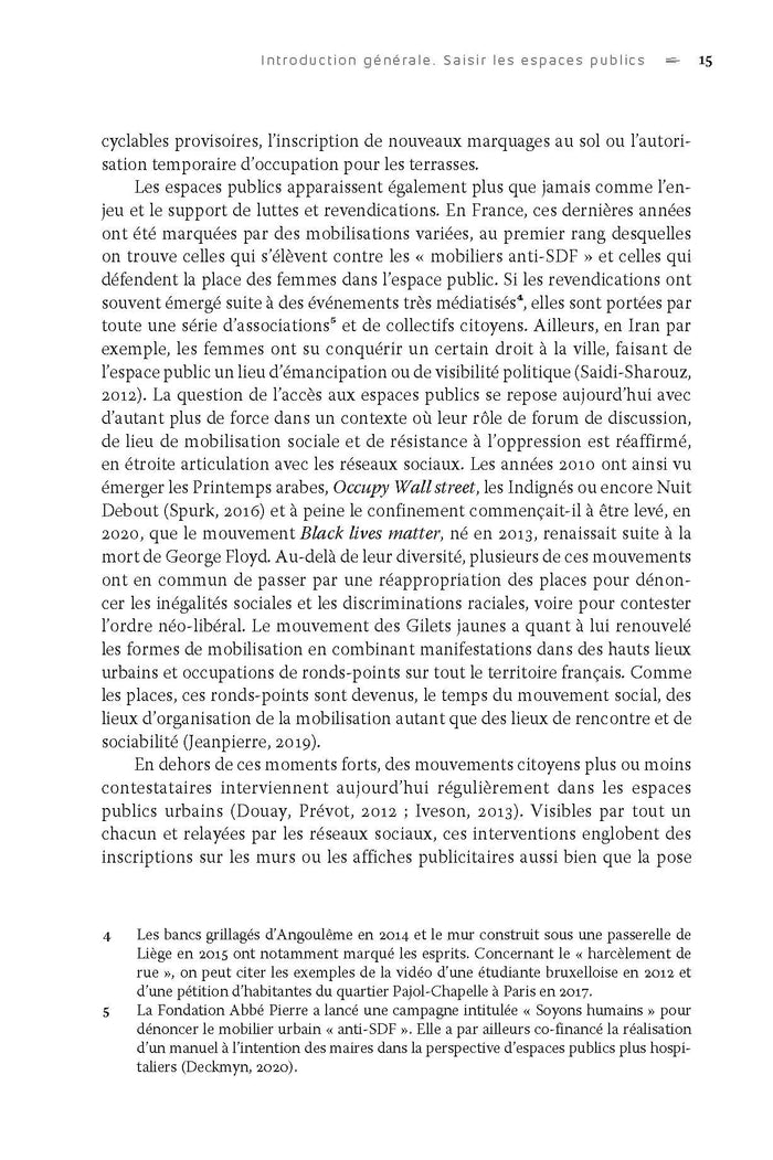 Les espaces publics urbains