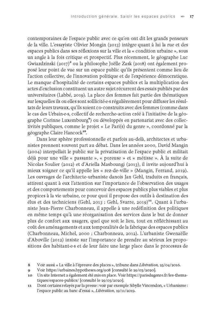 Les espaces publics urbains