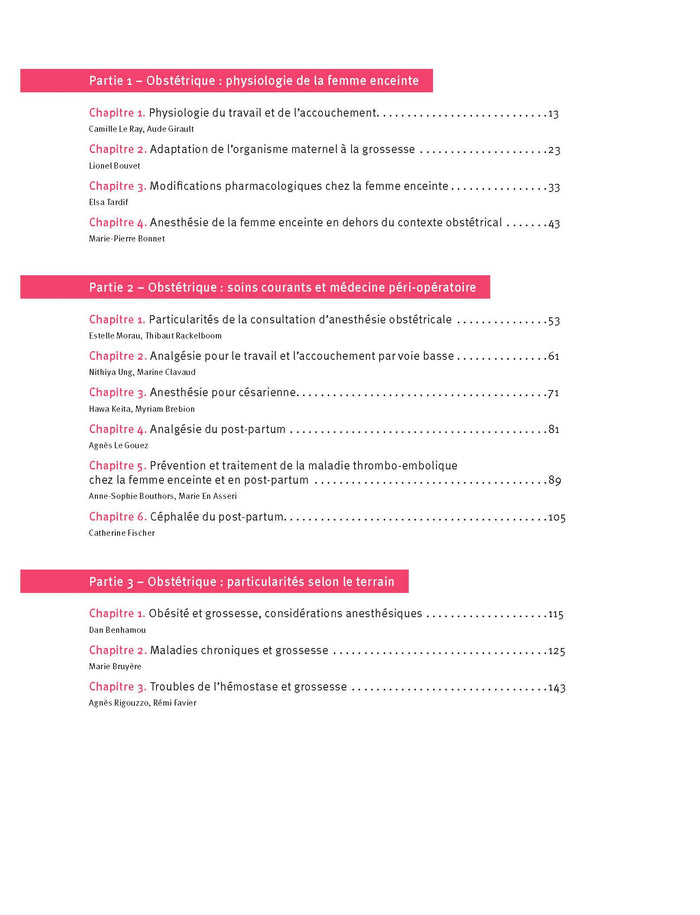 Manuel d'obstétrique et pédiatrie appliquées en anesthésie-réanimation et médecine péri-opératoire