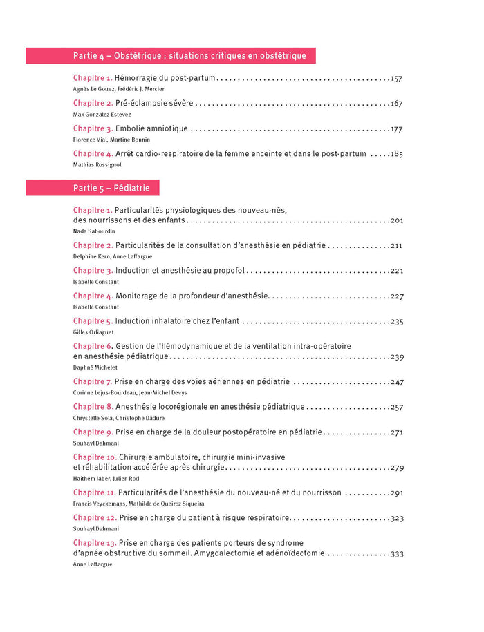 Manuel d'obstétrique et pédiatrie appliquées en anesthésie-réanimation et médecine péri-opératoire