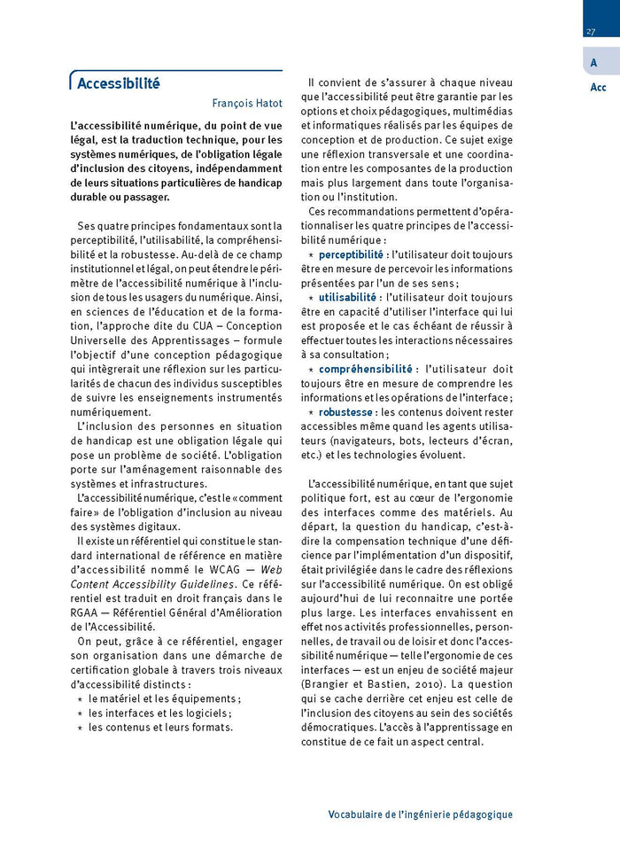 Vocabulaire de l'ingénierie pédagogique