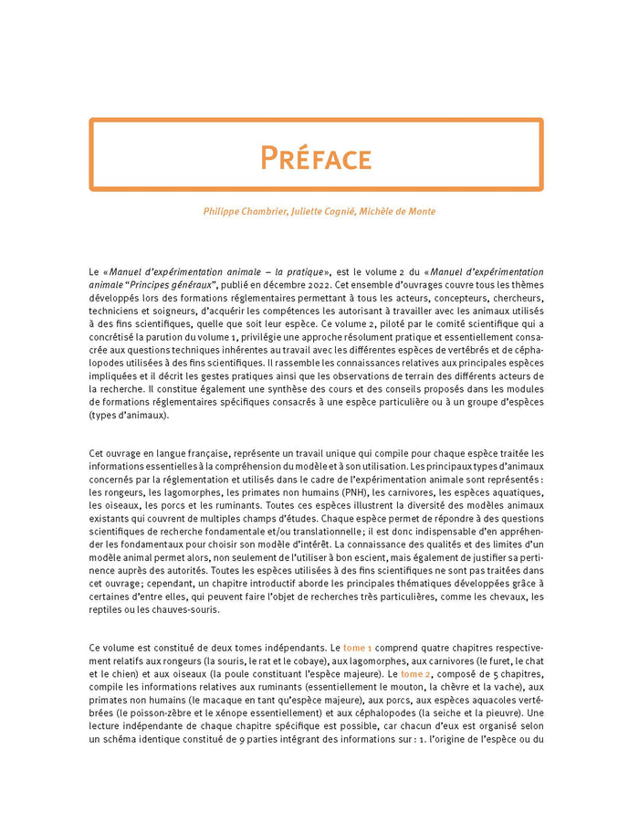 Manuel d'expérimentation animale - La pratique (Tome 1)