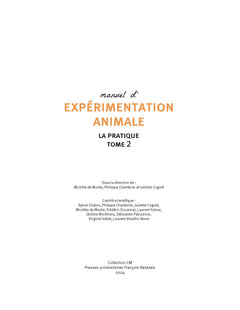 Manuel d'expérimentation animale - La pratique (Tome 2)