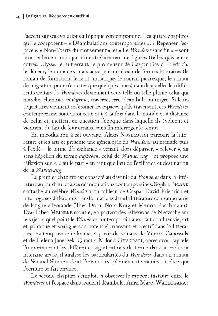 La figure du Wanderer aujourd'hui