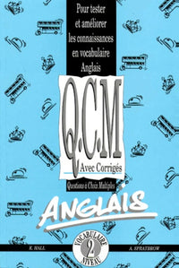 QCM de vocabulaire anglais, niveau 2
