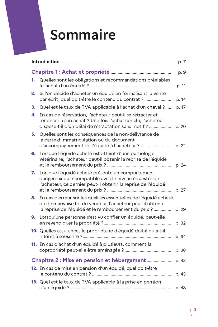 Etre propriétaire d'un équidé en 50 questions
