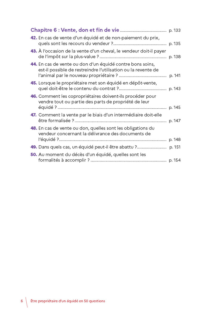 Etre propriétaire d'un équidé en 50 questions