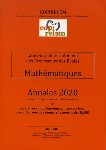 Mathématiques Concours de recrutement des professeurs des écoles