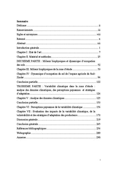 Variabilite climatique et systemes de production agricole au Niger