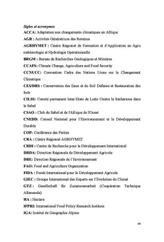 Variabilite climatique et systemes de production agricole au Niger