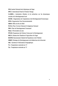 Variabilite climatique et systemes de production agricole au Niger