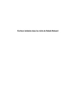 Ecriture intimiste dans les récits de Rabah Belamri