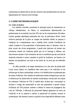 Déterminants psychosociaux de l'utilisation des préservatifs masculins
