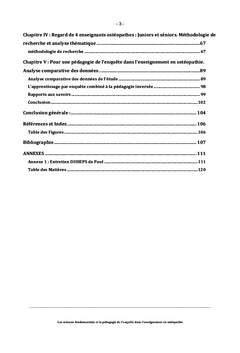 La pédagogie de l'enquête dans l'enseignement en ostéopathie