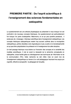La pédagogie de l'enquête dans l'enseignement en ostéopathie