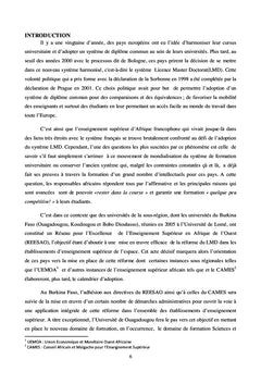 Problematique de l'Introduction du LMD au Burkina Faso