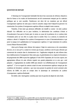 Problematique de l'Introduction du LMD au Burkina Faso