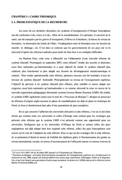 Problematique de l'Introduction du LMD au Burkina Faso