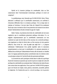 La situation juridique du contribuable au Cameroun