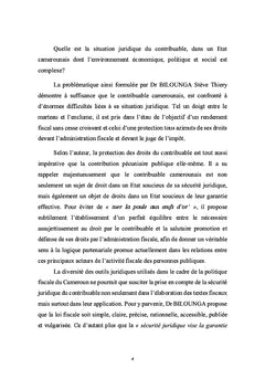 La situation juridique du contribuable au Cameroun