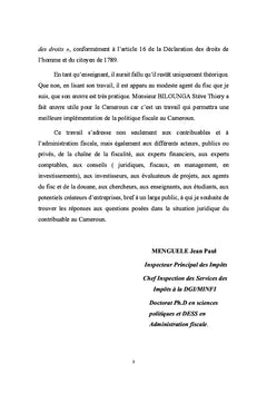 La situation juridique du contribuable au Cameroun