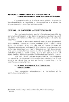 Le contrôle de la constitutionnalité des lois et règlements