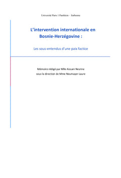 Lintervention internationale en Bosnie-Herzégovine