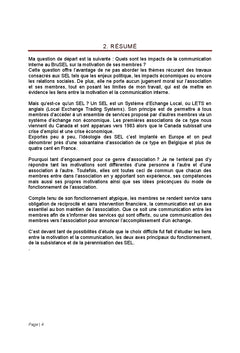 Motivation benevole dans un systeme d'echange Local