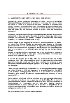 Motivation benevole dans un systeme d'echange Local