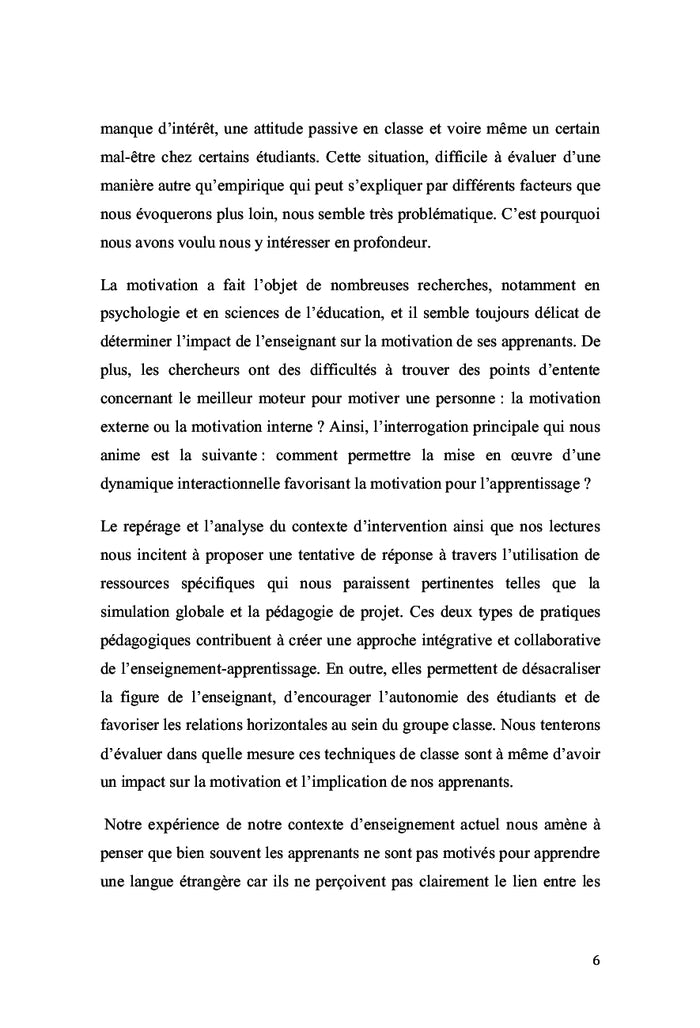Simulation globale, motivation et implication de l'apprenant