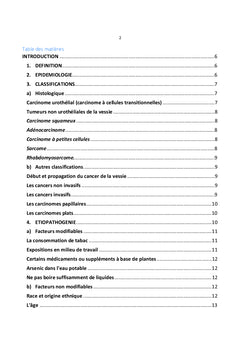 Le cancer de la vessie