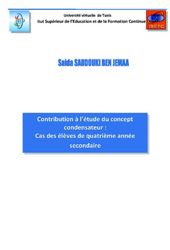 Difficultés des élèves lors de l'apprentissage du condensateur