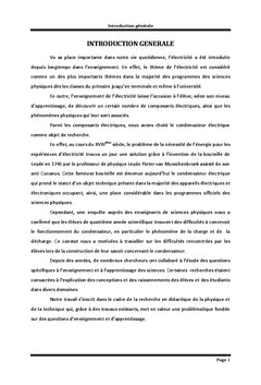 Difficultés des élèves lors de l'apprentissage du condensateur