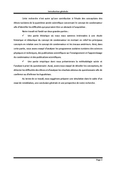 Difficultés des élèves lors de l'apprentissage du condensateur