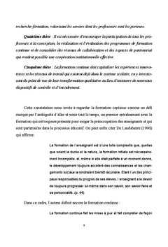 Formation continue des enseignantes et des enseignants