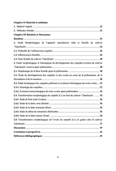 Études morphologique et histologique du développement de l'ovaire