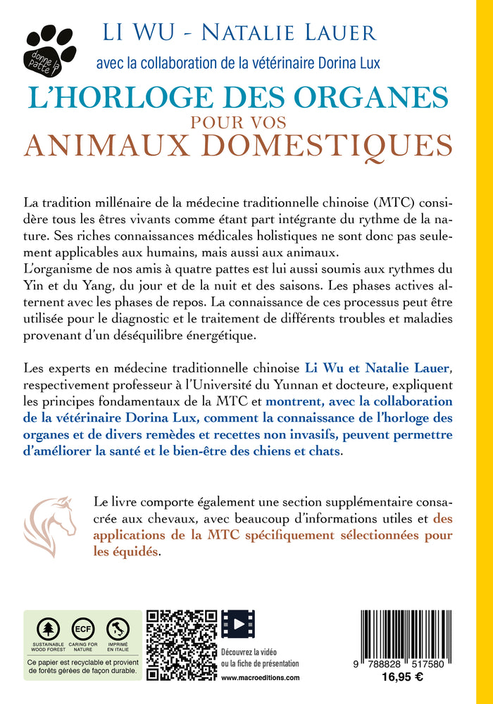 L'horloge des organes pour vos animaux domestiques